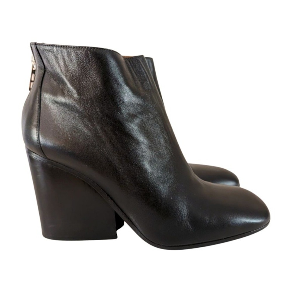 Hermes Milady Black Leather Wedge‎ Ankle Boots Size 39.5/US9 - Picture 5 of 10